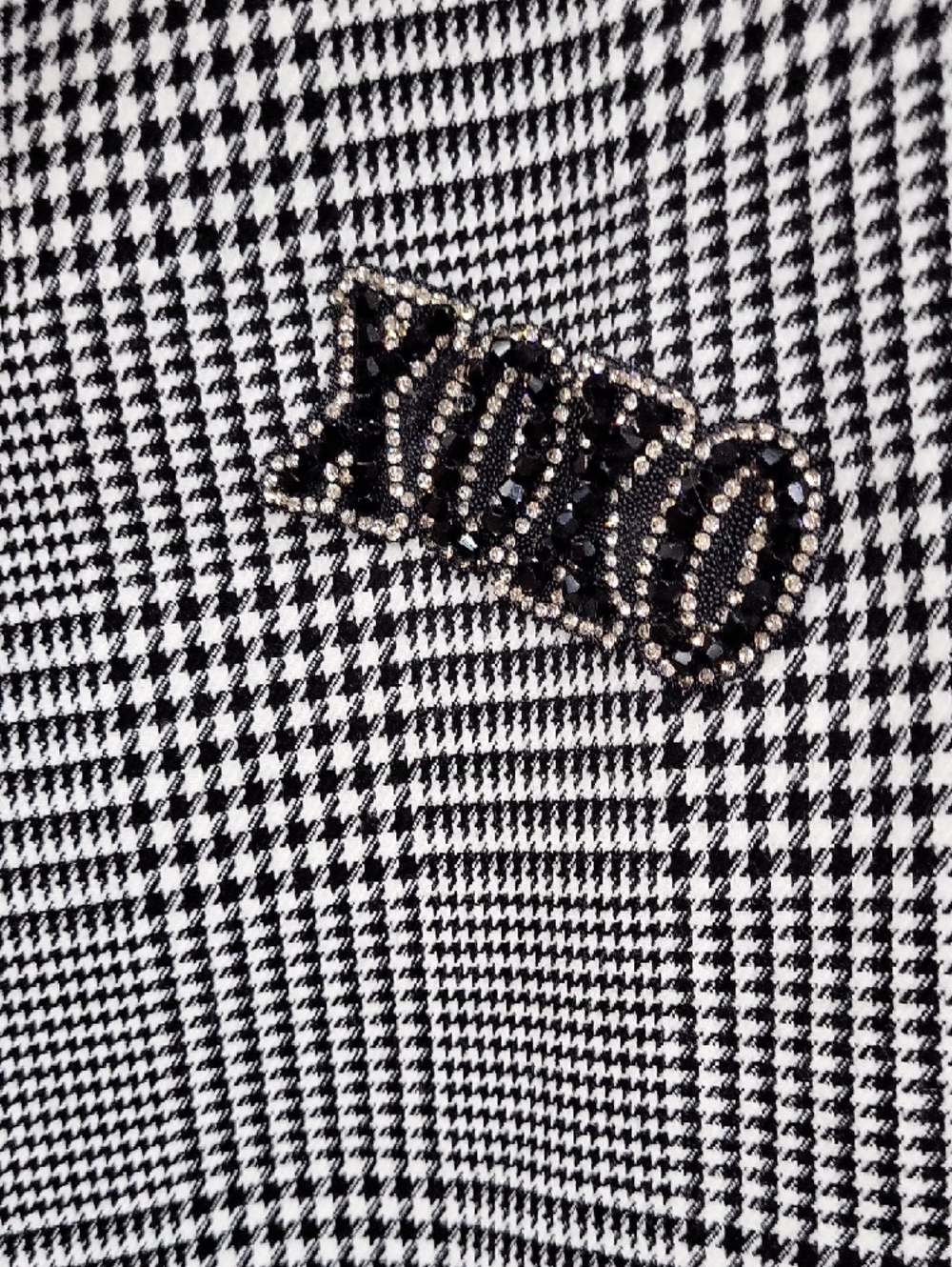 Frank Lyman Design Houndstooth Longline Blazer with Star Patches Sz 8 - Picture 11 of 15